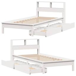Berkfield Home Bookcase Bed without Mattress White 90x190 cm Single Solid Wood Pine - thumbnail 9
