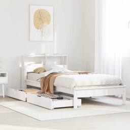 Berkfield Home Bookcase Bed without Mattress White 90x190 cm Single Solid Wood Pine - thumbnail 2