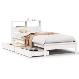 Berkfield Home Bookcase Bed without Mattress White 90x190 cm Single Solid Wood Pine - thumbnail 1