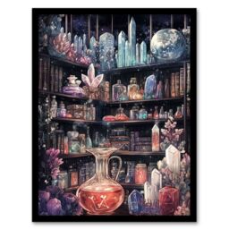 "Artery8 Alchemist Laboratory Crystals Potions Fantasy Art Framed Art Print - Size: W12"" x H16""" - thumbnail 1