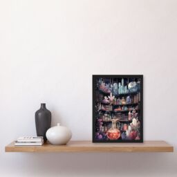 "Artery8 Alchemist Laboratory Crystals Potions Fantasy Art Framed Art Print - Size: W12"" x H16""" - thumbnail 4