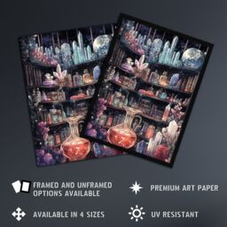 "Artery8 Alchemist Laboratory Crystals Potions Fantasy Art Framed Art Print - Size: W12"" x H16""" - thumbnail 2