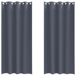 Berkfield Home Curtains with Curtains 2 pcs Anthracite 260 x 140 cm Polyester - thumbnail 2