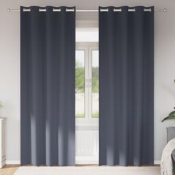 Berkfield Home Curtains with Curtains 2 pcs Anthracite 260 x 140 cm Polyester - thumbnail 1