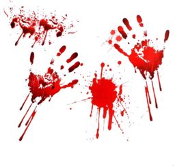 Shatchi Scary Blood Hand Party Bloody Hand Print Sticker Window Clings Scary Decoration in Red - thumbnail 2