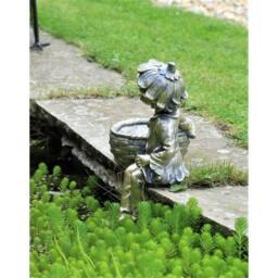 SPETLEK Garden Ornament Boy Cherub in Grey - thumbnail 2