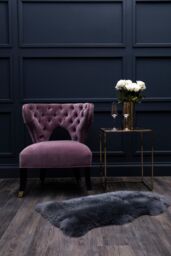 Orsina Lilac Feature Chair, Plush Seat With Black Wooden Legs, Button Tufted Accent Armchair, Ocassional Chair in Purple - thumbnail 2