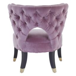 Orsina Lilac Feature Chair, Plush Seat With Black Wooden Legs, Button Tufted Accent Armchair, Ocassional Chair in Purple - thumbnail 5