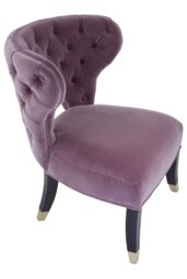 Orsina Lilac Feature Chair, Plush Seat With Black Wooden Legs, Button Tufted Accent Armchair, Ocassional Chair in Purple - thumbnail 3