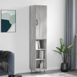 Berkfield Home Highboard Grey Sonoma 34.5x34x180 cm Engineered Wood - thumbnail 2