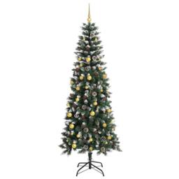 Berkfield Home Elegant Artificial Christmas Tree with 300 LEDs Green 86 x 86 x 210 cm - thumbnail 4