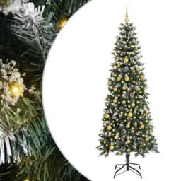 Berkfield Home Elegant Artificial Christmas Tree with 300 LEDs Green 86 x 86 x 210 cm - thumbnail 3