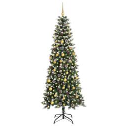 Berkfield Home Elegant Artificial Christmas Tree with 300 LEDs Green 86 x 86 x 210 cm - thumbnail 1