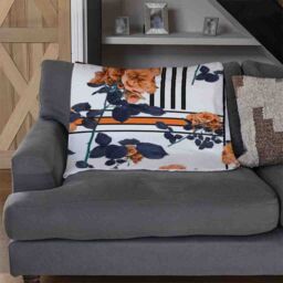 Benjamin Tate Design Geometric Lines & Flowers Blanket in Natural - Size: 120 cm x 150 cm - thumbnail 2
