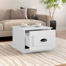 Berkfield Home Decorative Coffee Table White 50x50x35 cm Engineered Wood - Size: 50 x 50 x 35 cm - thumbnail 1