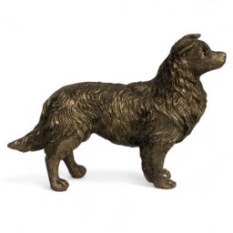 Animal Crackers Border Collie Dog Figurine, Leonardo Reflections Bronzed, Gift Boxed in Bronze - thumbnail 4