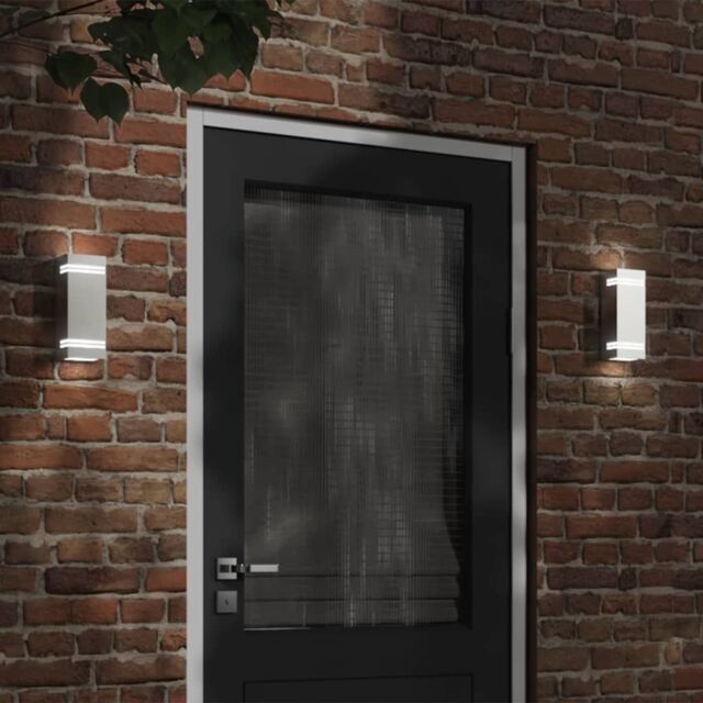 Berkfield Home Outdoor Wall Light Silver Stainless Steel - image 1
