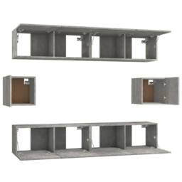 Berkfield Home 6 Piece TV Cabinet Set Concrete Grey Engineered Wood - thumbnail 5