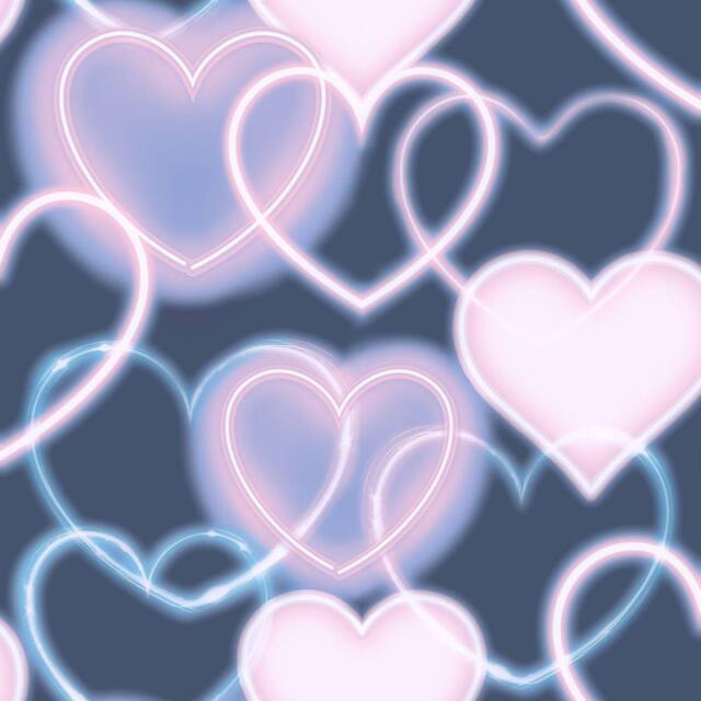 Arthouse Neon Heart Wall Wallpaper in Navy - image 1