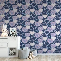 Arthouse Neon Heart Wall Wallpaper in Navy - thumbnail 5