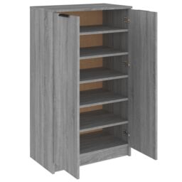 Berkfield Home Shoe Cabinet Grey Sonoma 59x35x100 cm Engineered Wood - Size: 59 x 35 x 100 cm - thumbnail 6