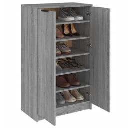 Berkfield Home Shoe Cabinet Grey Sonoma 59x35x100 cm Engineered Wood - Size: 59 x 35 x 100 cm - thumbnail 4