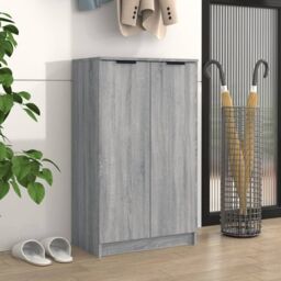 Berkfield Home Shoe Cabinet Grey Sonoma 59x35x100 cm Engineered Wood - Size: 59 x 35 x 100 cm