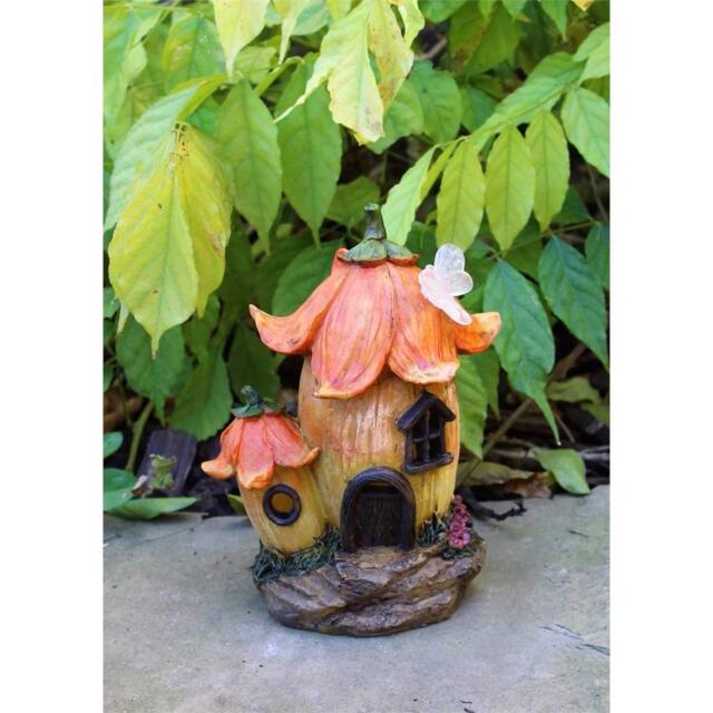 Havendro Garden Fairy Mushroom House Solar Ornament Decorative Gift in Orange - Size: 0.6m2 - image 1