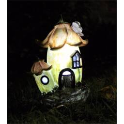 Havendro Garden Fairy Mushroom House Solar Ornament Decorative Gift in Orange - Size: 0.6m2 - thumbnail 6