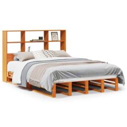Berkfield Home Decorative Bookcase Bed without Mattress Wax Brown 135x190 cm Dou - Size: Double - thumbnail 3