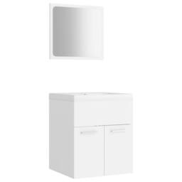 Berkfield Home Elegant Bathroom Furniture Set White Engineered Wood - thumbnail 3