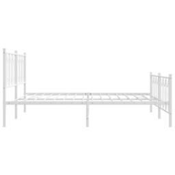 Berkfield Home Metal Bed Frame without Mattress with Footboard White 183x213cm - Size: 183x213 cm - thumbnail 5