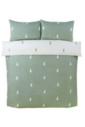 Rapport Home Fir Microfibre Reversible Duvet Cover Set with Pillowcase in Green - Size: King - thumbnail 5