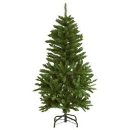 Berkfield Home Beautiful Artificial Hinged Christmas Tree 150 LEDs & Ball Set 120 cm in Green - thumbnail 5
