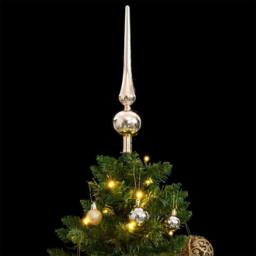 Berkfield Home Beautiful Artificial Hinged Christmas Tree 150 LEDs & Ball Set 120 cm in Green - thumbnail 3