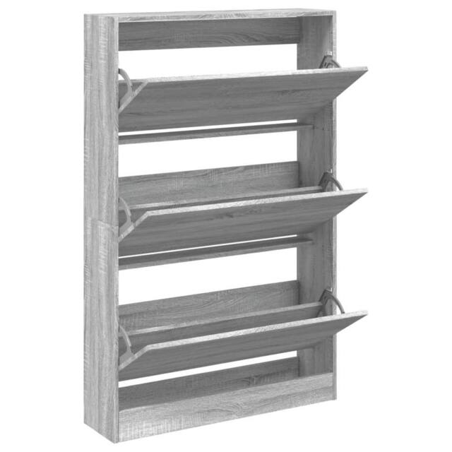 Berkfield Home Shoe Cabinet Grey Sonoma 80x21x125.5 cm Engineered Wood - image 1