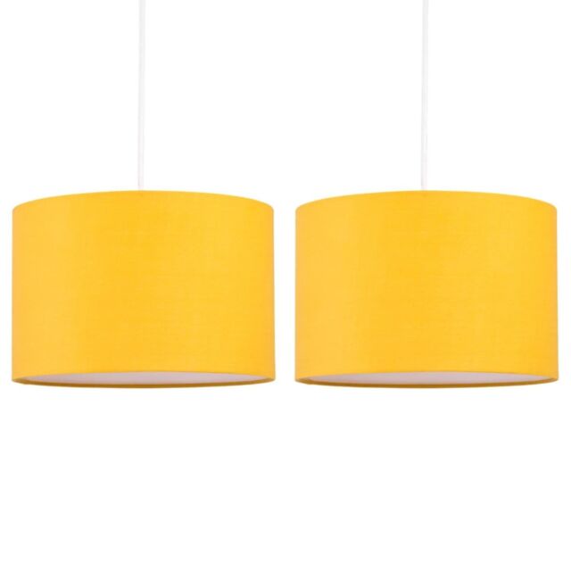 First Choice Lighting Set of 2 Ochre 25cm Ceiling Light Shades in Yellow - image 1