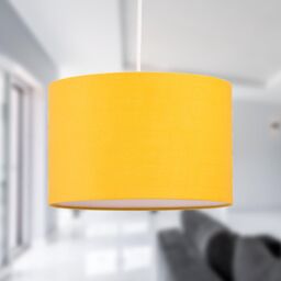 First Choice Lighting Set of 2 Ochre 25cm Ceiling Light Shades in Yellow - thumbnail 3