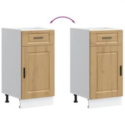 Berkfield Home Kitchen Base Cabinet¬†Porto Artisan Oak Engineered Wood in Brown - thumbnail 8