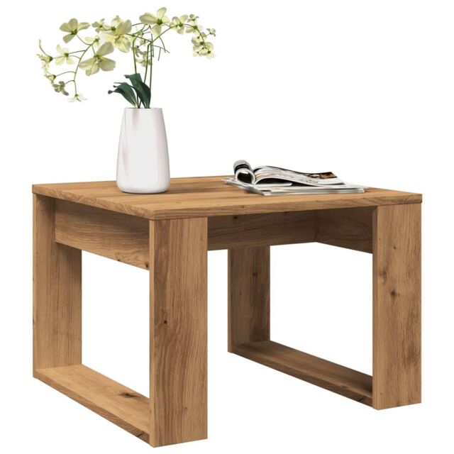 Berkfield Home Side Table Artisan Oak 50x50x35 cm Engineered Wood in Brown - Size: 50 x 50 x 35 cm - image 1