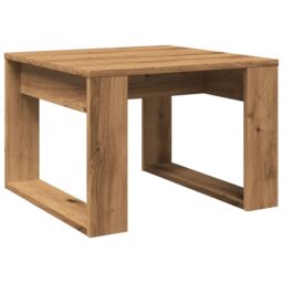 Berkfield Home Side Table Artisan Oak 50x50x35 cm Engineered Wood in Brown - Size: 50 x 50 x 35 cm - thumbnail 6