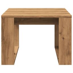Berkfield Home Side Table Artisan Oak 50x50x35 cm Engineered Wood in Brown - Size: 50 x 50 x 35 cm - thumbnail 4