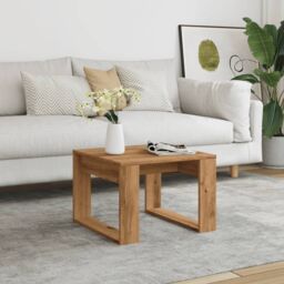 Berkfield Home Side Table Artisan Oak 50x50x35 cm Engineered Wood in Brown - Size: 50 x 50 x 35 cm - thumbnail 3