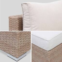 sweeek 5-seater woven resin garden furniture set in Beige - thumbnail 8
