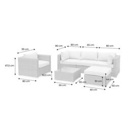sweeek 5-seater Woven Resin Garden Furniture Set in Beige - thumbnail 5