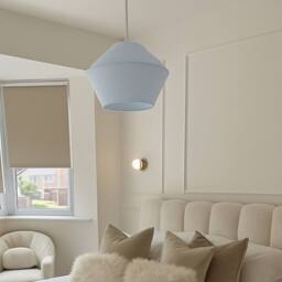 CGC Lighting Celest Pastel Blue Spherical Cotton Fabric 30cm Lampshade in Pale Blue - thumbnail 3