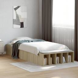 Berkfield Home Bed Frame without Mattress Sonoma Oak 75x190 cm Small Single in Light Tan - thumbnail 2