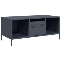 Berkfield Home Coffee Table Anthracite 101.5x50x43.5 cm Cold-rolled Steel in Brown - thumbnail 2
