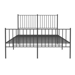 Berkfield Home Metal Bed Frame with Headboard & Footboard Black 140x190 cm - thumbnail 5