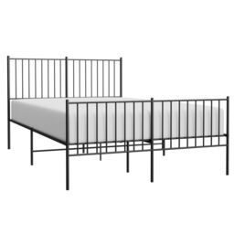 Berkfield Home Metal Bed Frame with Headboard & Footboard Black 140x190 cm - thumbnail 3